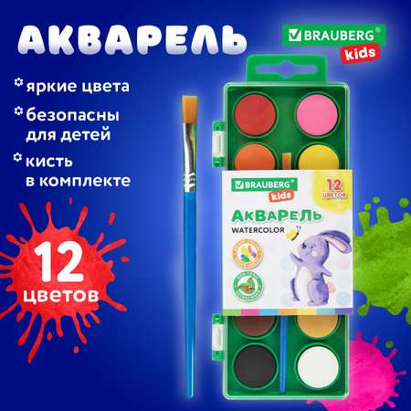 Краски акварель Brauberg 12 цв.