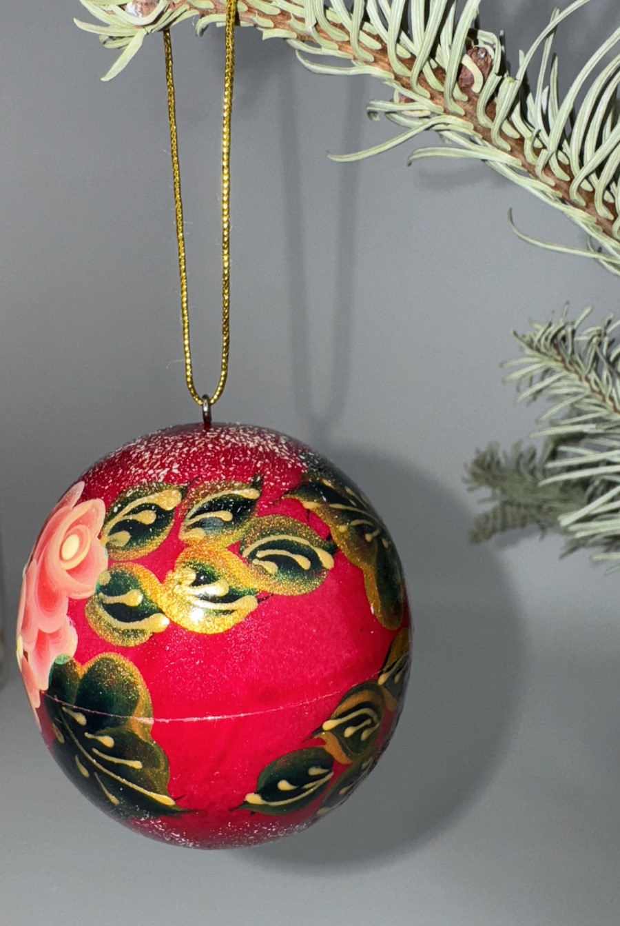 Елочная игрушка Хохлома Оптом Шар шкатулка - фото 1