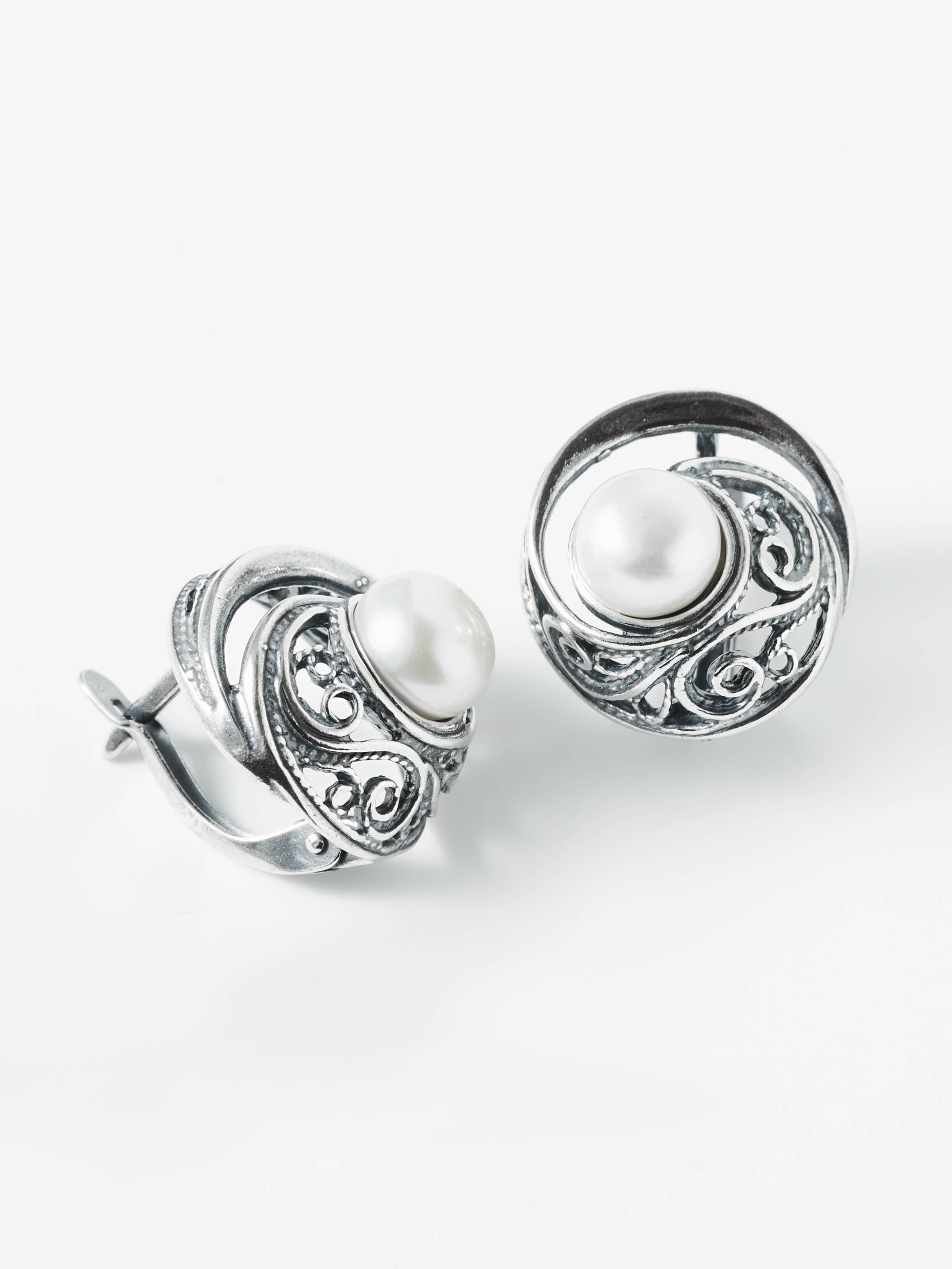 Серьги Shine and Beauty 80243-103-с-белыйжемчуг - фото 7