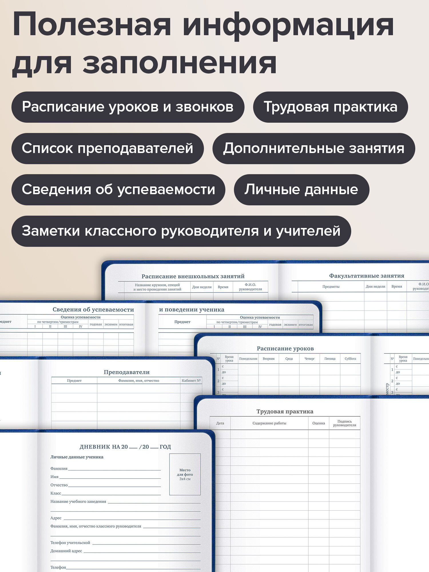Дневник школьный Brauberg для начальных и младших классов с твердой обложкой - фото 4