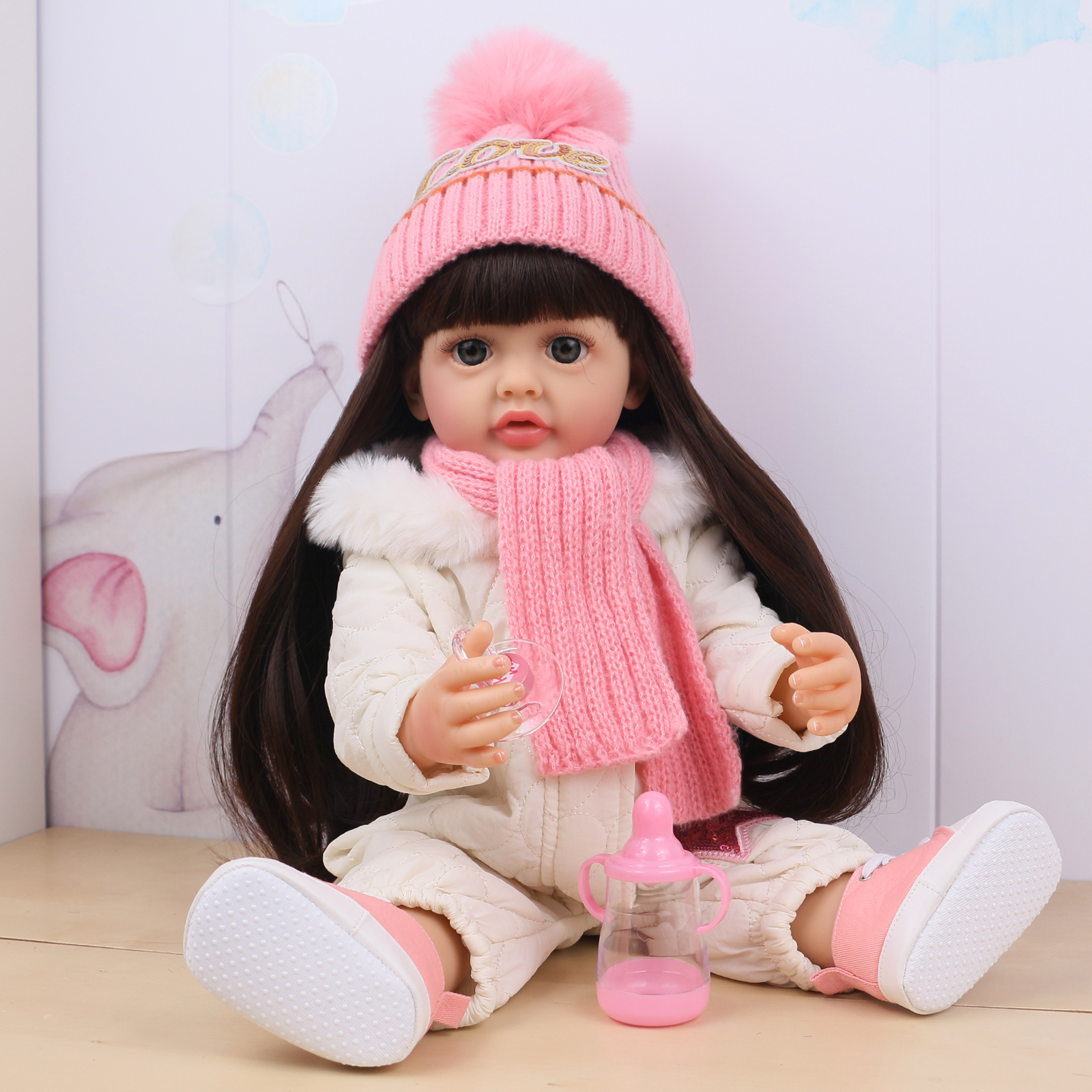 Кукла классическая QA BABY Реборн большая девочка Эстель высота 55 см KD22917B - фото 25
