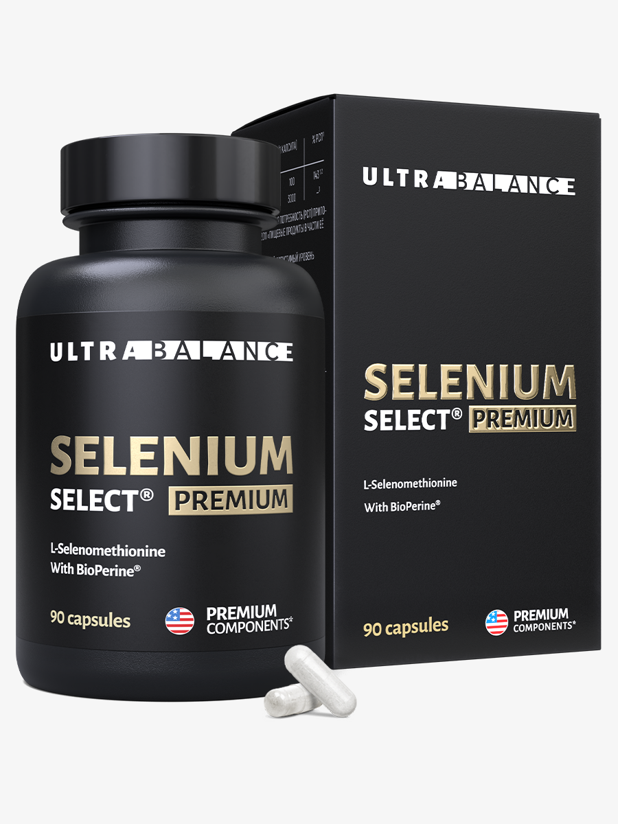 Изображение товара Комплекс Селен селект премиум UltraBalance с BioPerine 90 капсул для иммунитета и здоровья Изображение товара Комплекс Селен селект премиум UltraBalance с BioPerine 90 капсул для иммунитета и здоровья