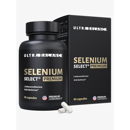 Комплекс Селен селект премиум UltraBalance для женщин и мужчин с биоперином Selenium Select BioPerine БАД 90 капсул