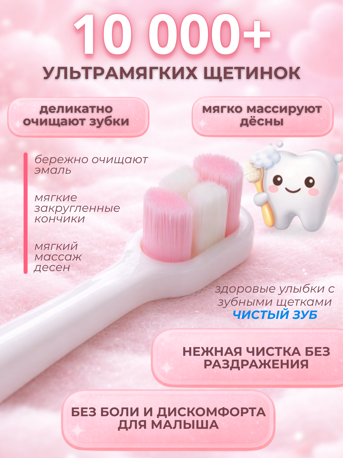 Зубная щетка классическая Чистый Зуб от 0 лет 1 шт. - фото 2