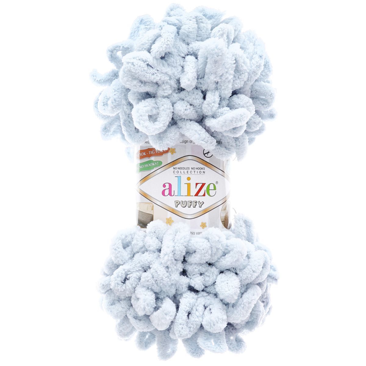 Пряжа для вязания Alize puffy 100 г 9 м микрополиэстер фантазийная плюшевая 416 св.серый 5 мотков - фото 5