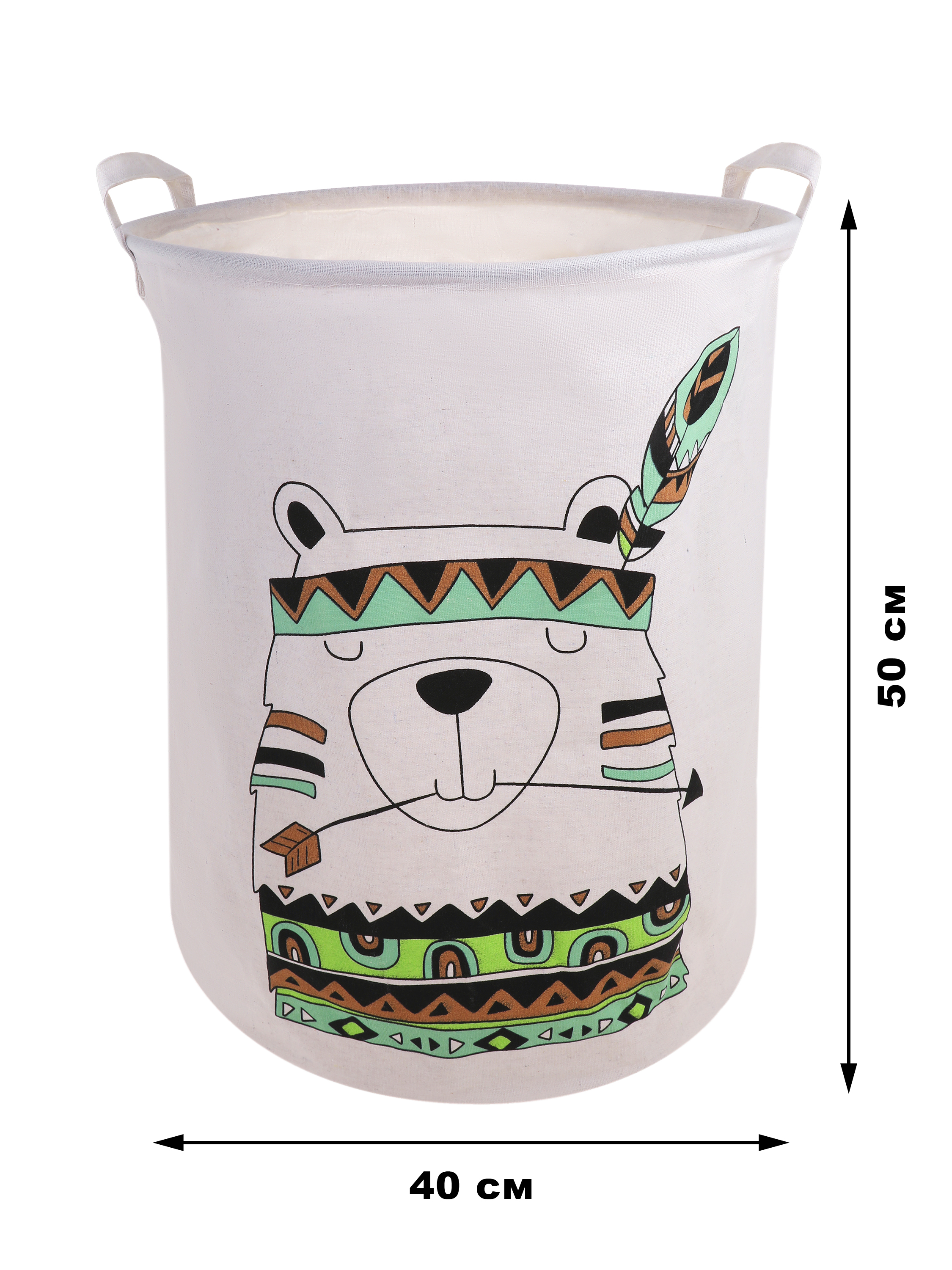Корзина для игрушек Наша Игрушка медведь индеец 40х40х50 см - фото 4