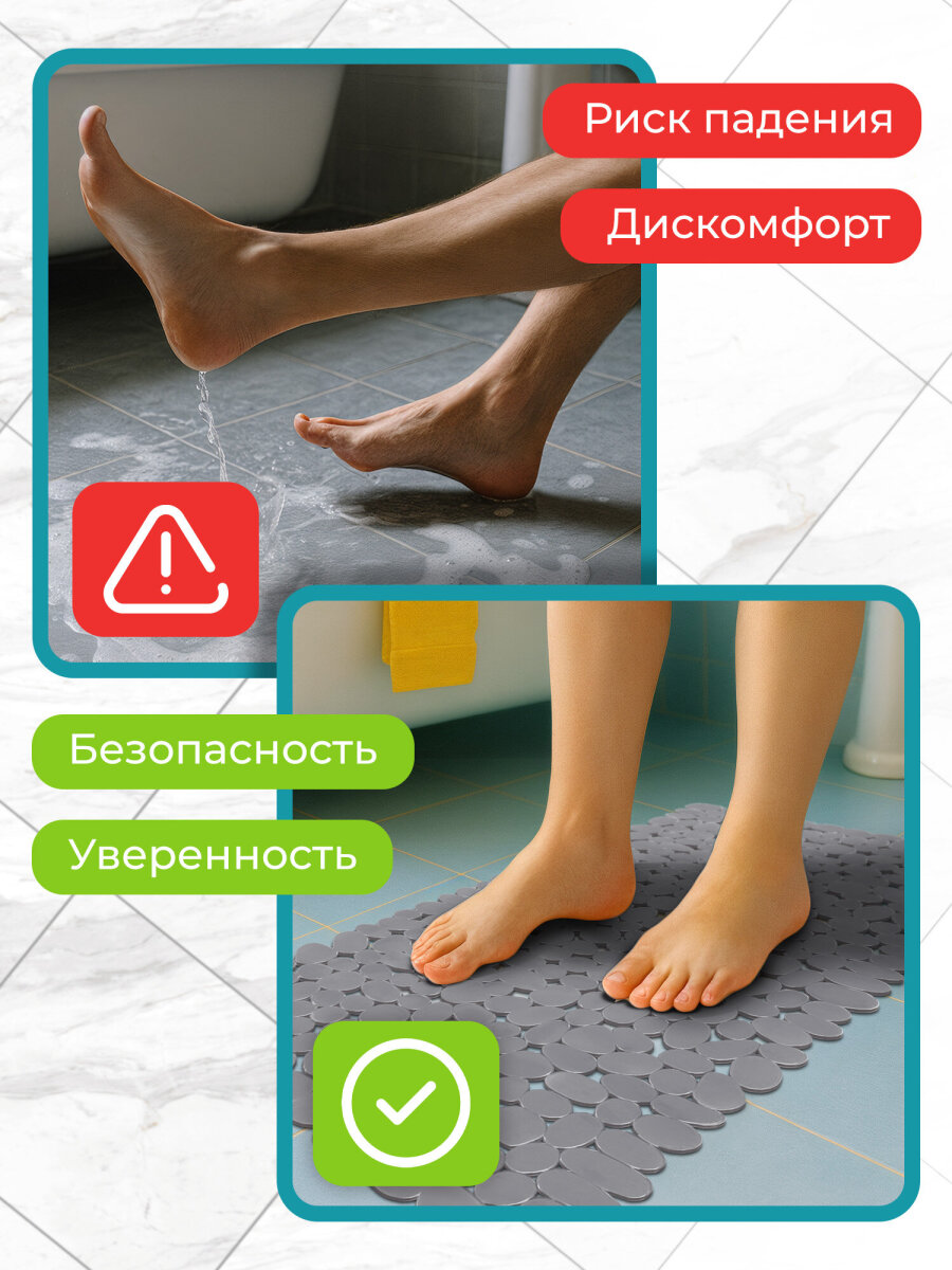 Коврик для ванной PRIMILA Галька 36 x 70 см - фото 5