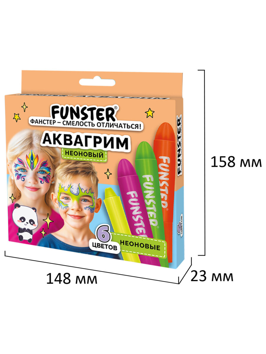 Аквагрим Funster Неоновый краски 6 цв. - фото 6