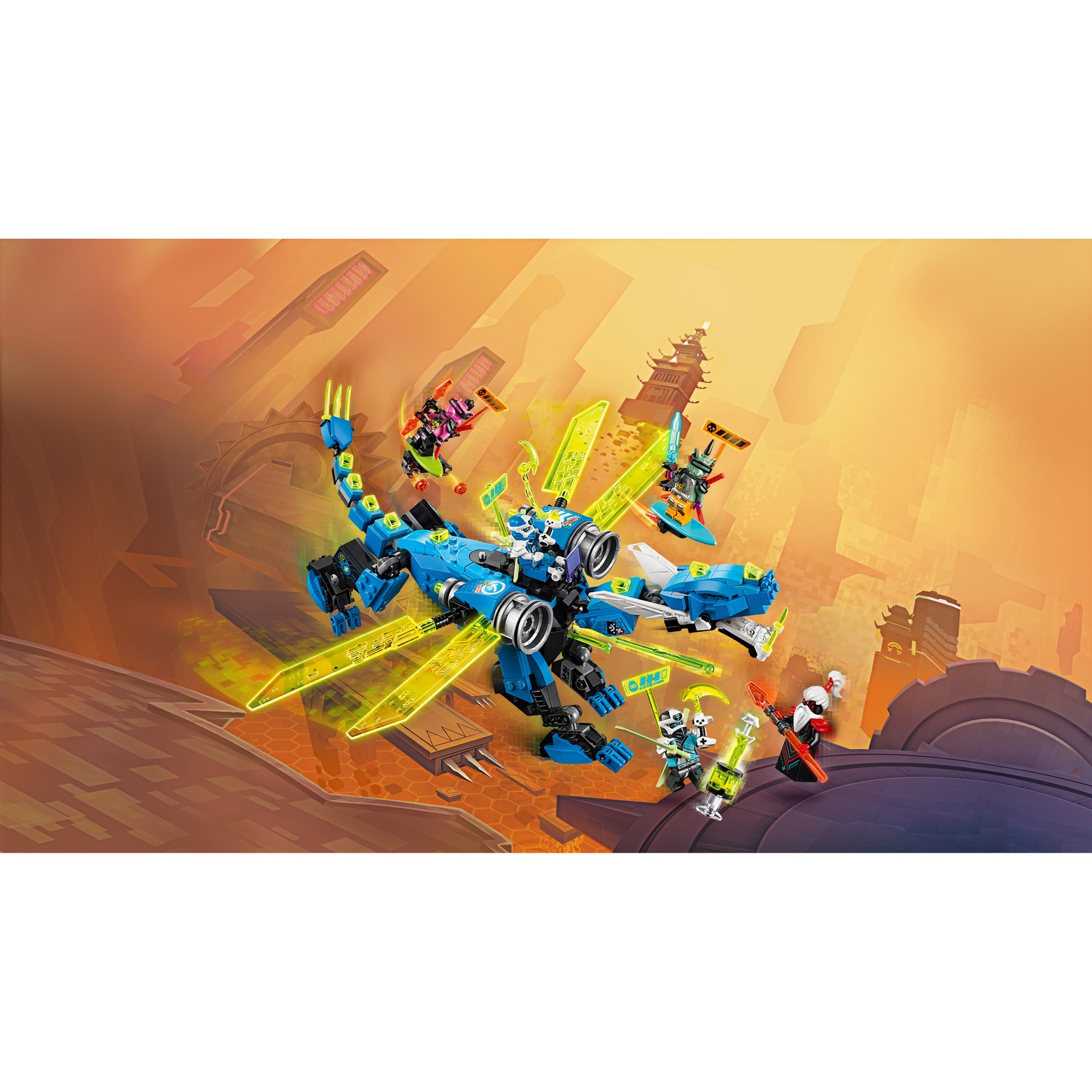 Конструктор LEGO NINJAGO Кибердракон Джея блочный - фото 9