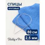 Спицы круговые Hobby Pro из нержавеющей стали с гибким металлическим тросиком 80 см 2.5 мм 943425