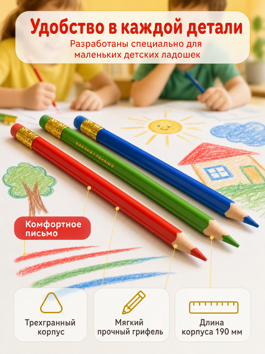 Карандаши цветные Каляка-Маляка - фото 3