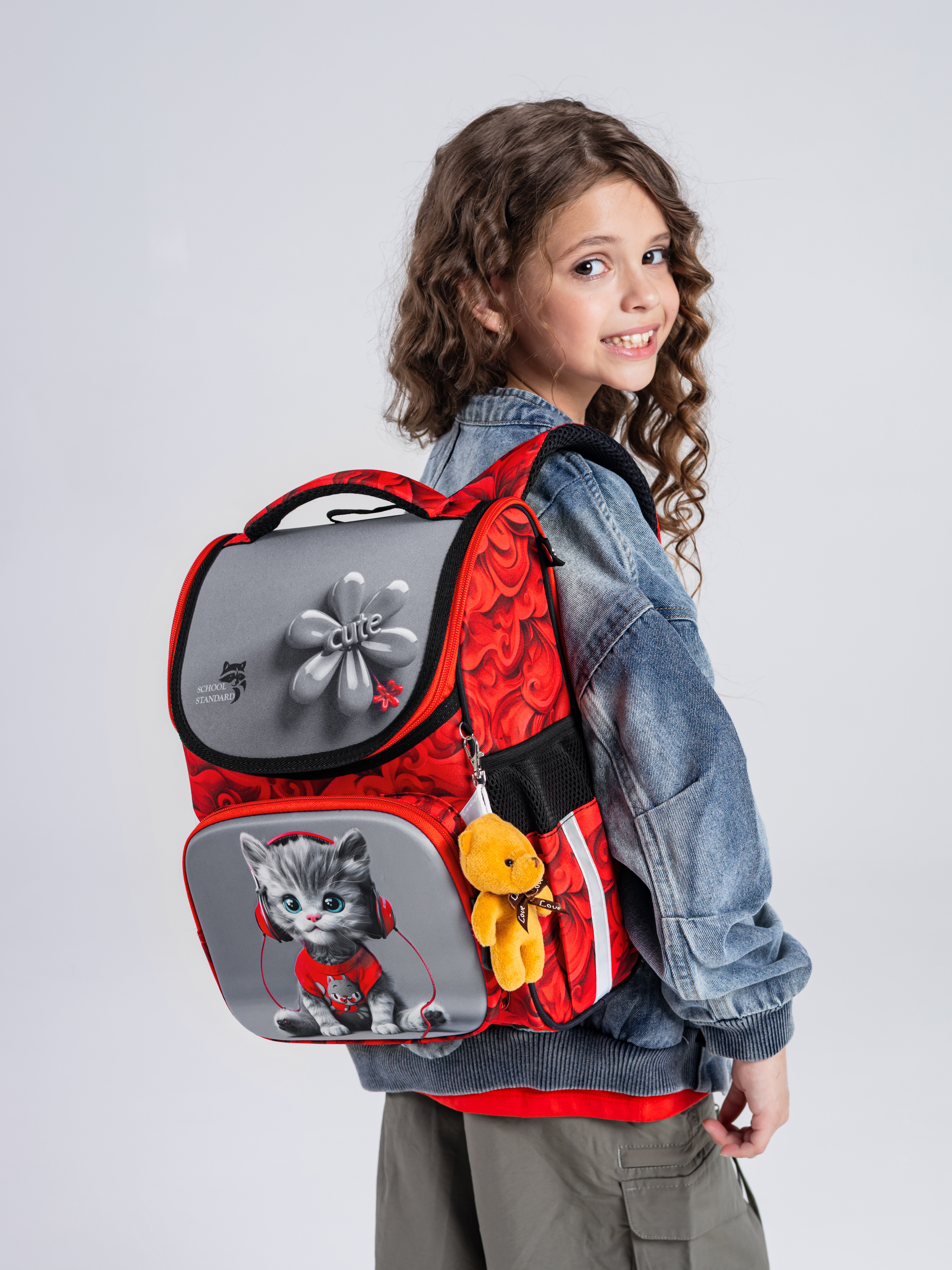 Ранец School Standard начальной школы 4 в 1 + мишка - фото 3