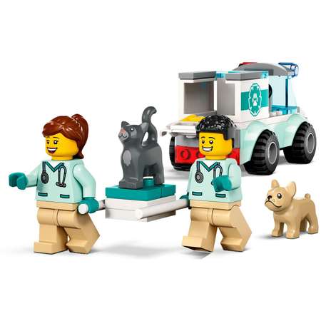 Конструктор LEGO City Спасательный фургон ветеринара блочный