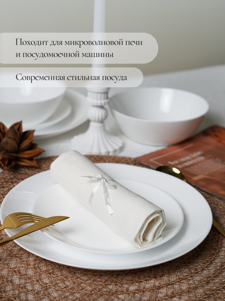 Столовый сервиз OLAFF из стеклокерамики 18 предметов 6 персон - фото 9