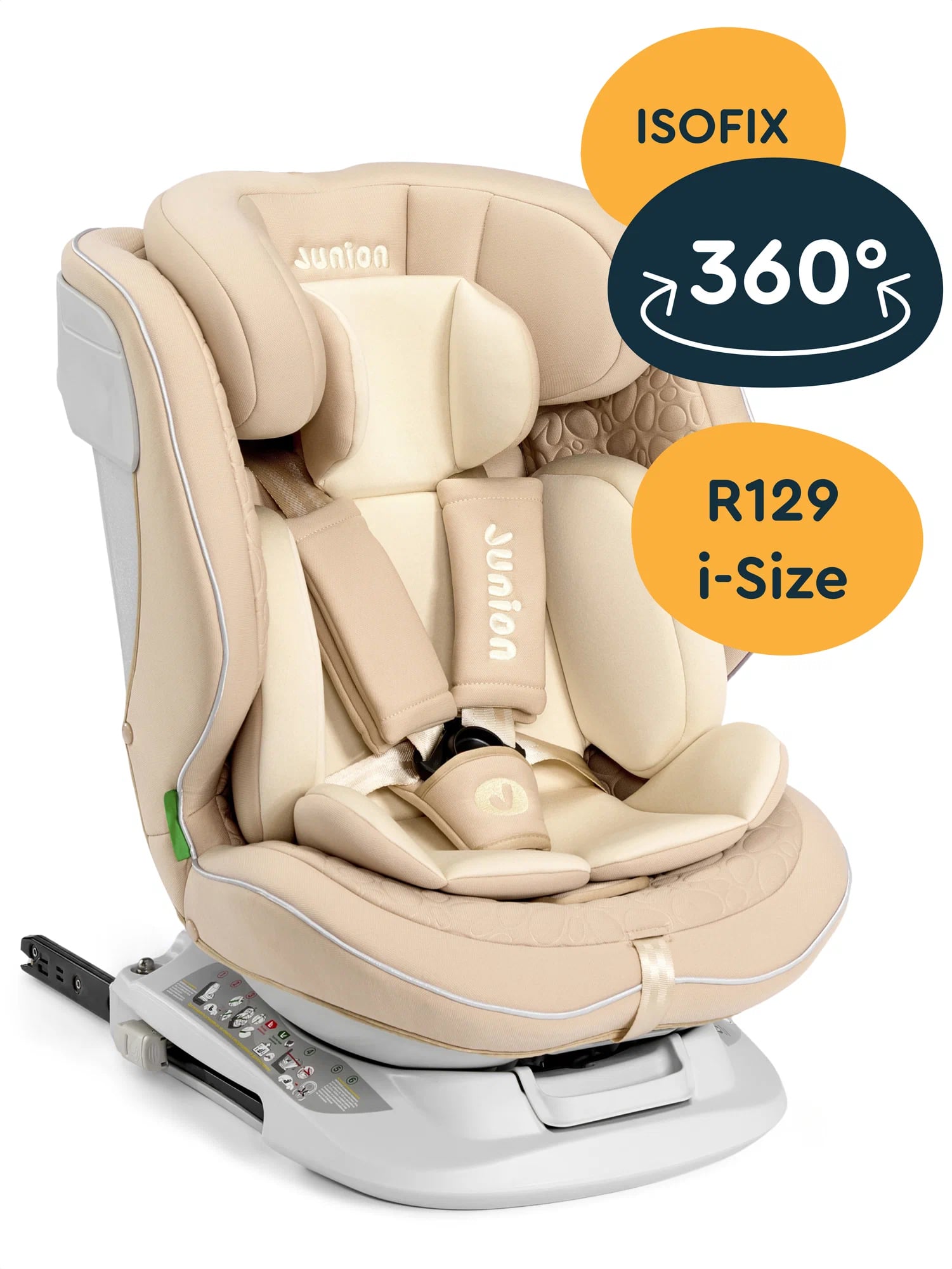 Автокресло Junion Julsi Isofix 0+/1/2/3 (0-36 кг) бежевый - фото 1