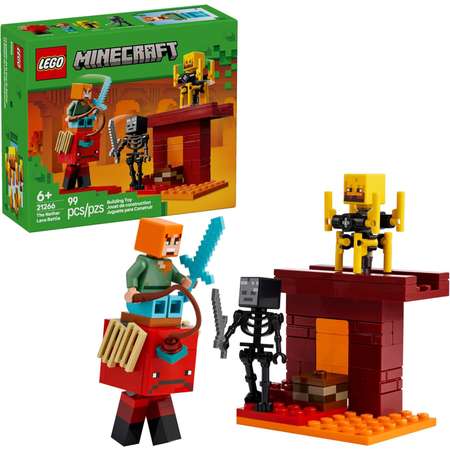 Конструктор LEGO Minecraft Битва за лаву Нижнего мира блочный