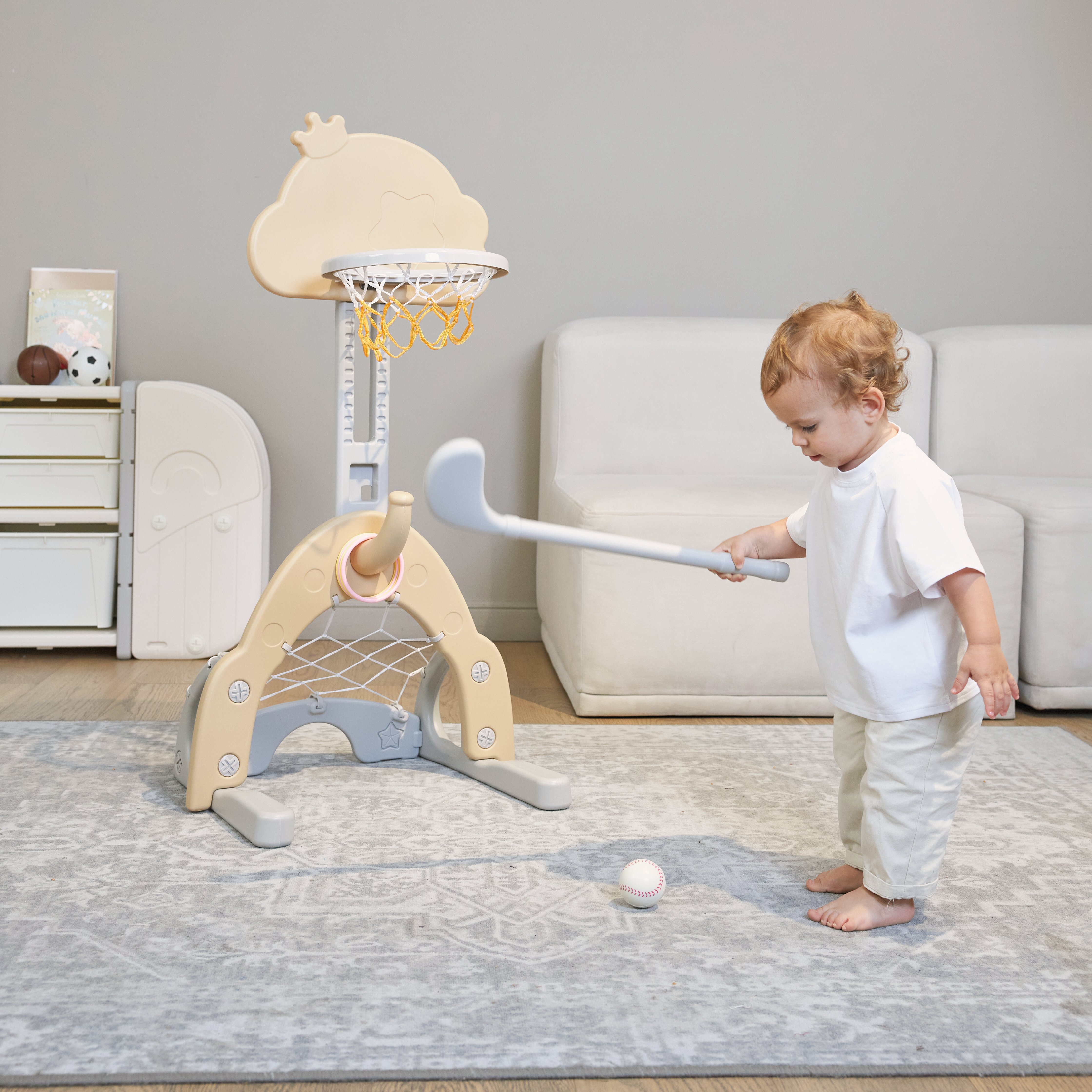 Баскетбольная стойка детская UNIX Kids Star сamel 2в1 для дома и улицы хоккейные футбольные ворота - фото 13