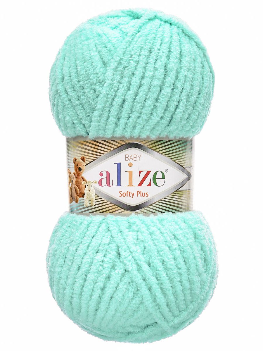 Пряжа для вязания Alize softy plus 100 г 120 м микрополиэстер мягкая плюшевая 263 бирюзовый 5 мотков - фото 4