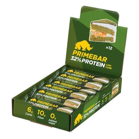 Батончик протеиновый Primebar Low Carb чай матча с персиком и пложами лукумы 40г*12шт