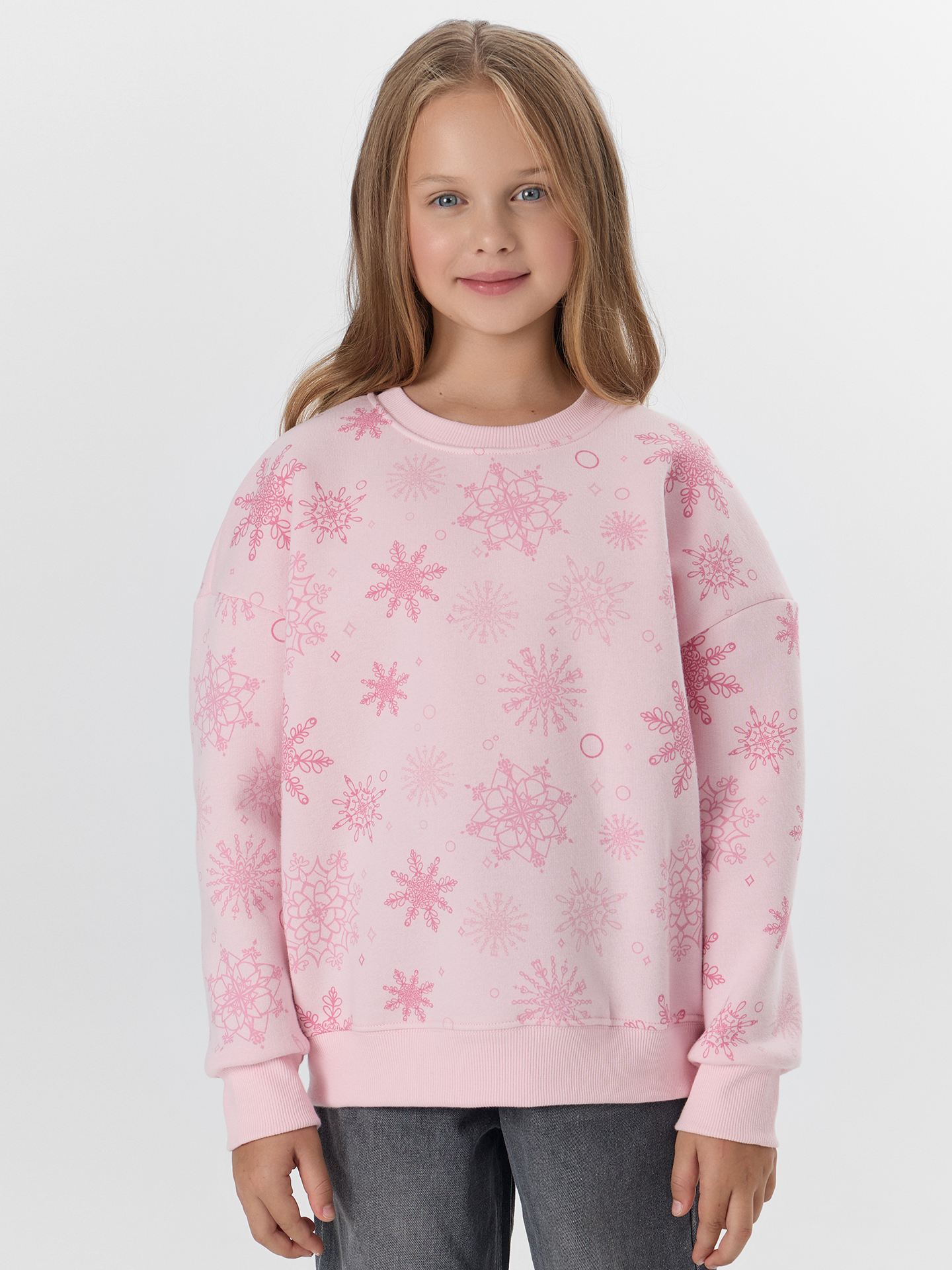 Свитшот Mark Formelle (Марк Формэль) 127897/1/снежинки на розовом нектаре - фото 1