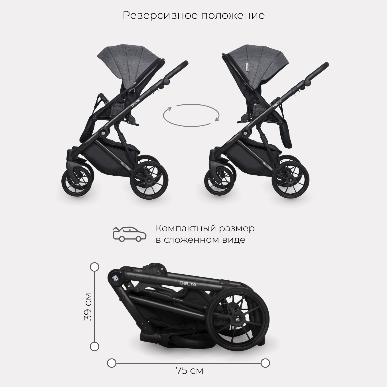 Коляска 3в1 Riko Basic Delta Carbon - фото 6