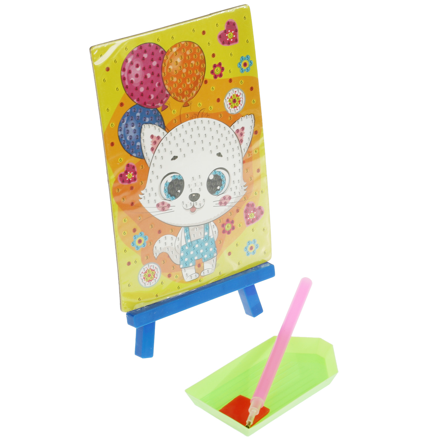 Алмазная мозаика Multiart Котик с шариками - фото 3