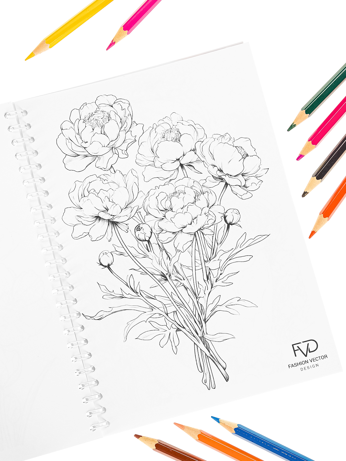 Раскраска Fashion Vector Design А5 30 листов Весенние цветы - фото 8