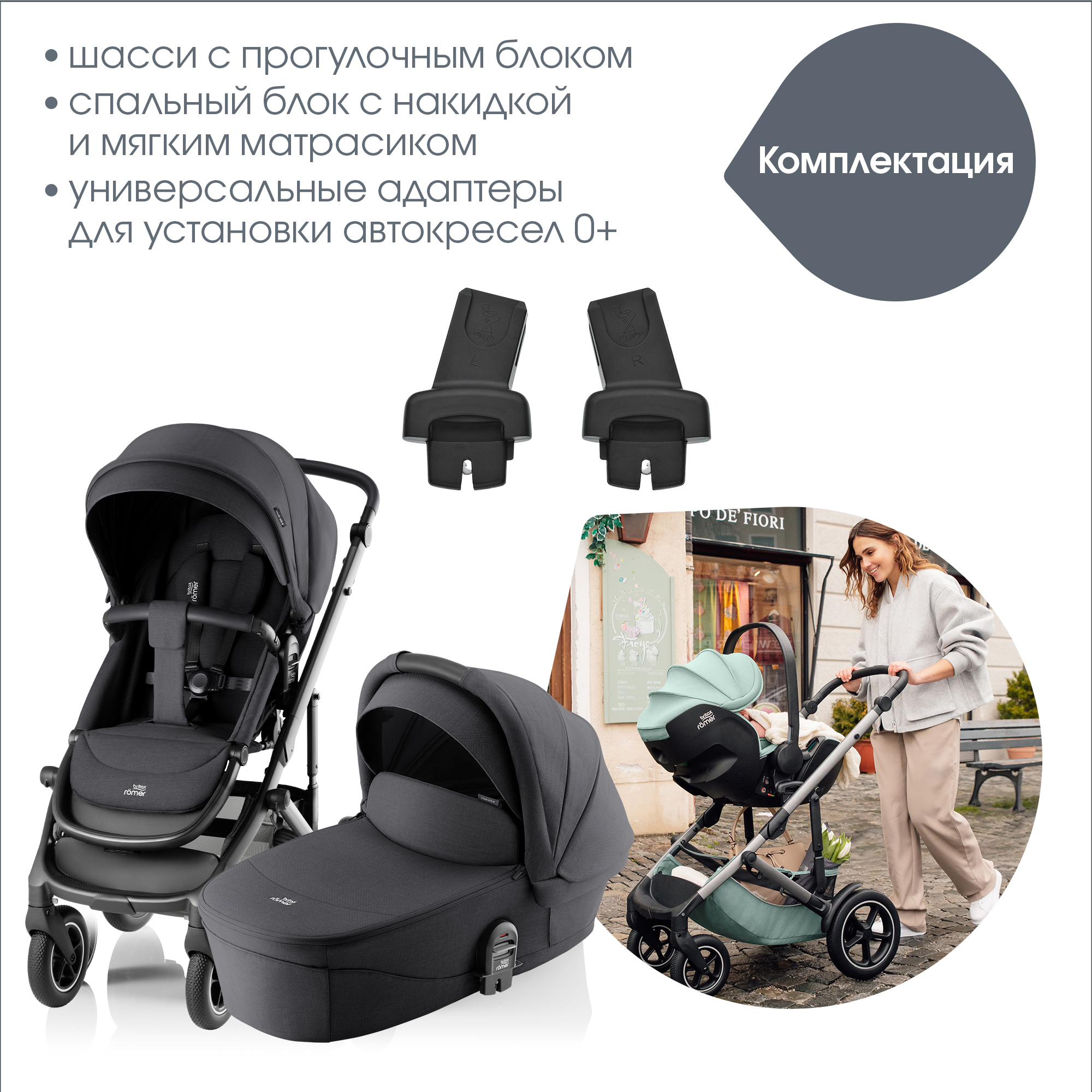 Коляска 2в1 Britax Roemer Smile 5Z Style Carbon Black 0+ черный - фото 15