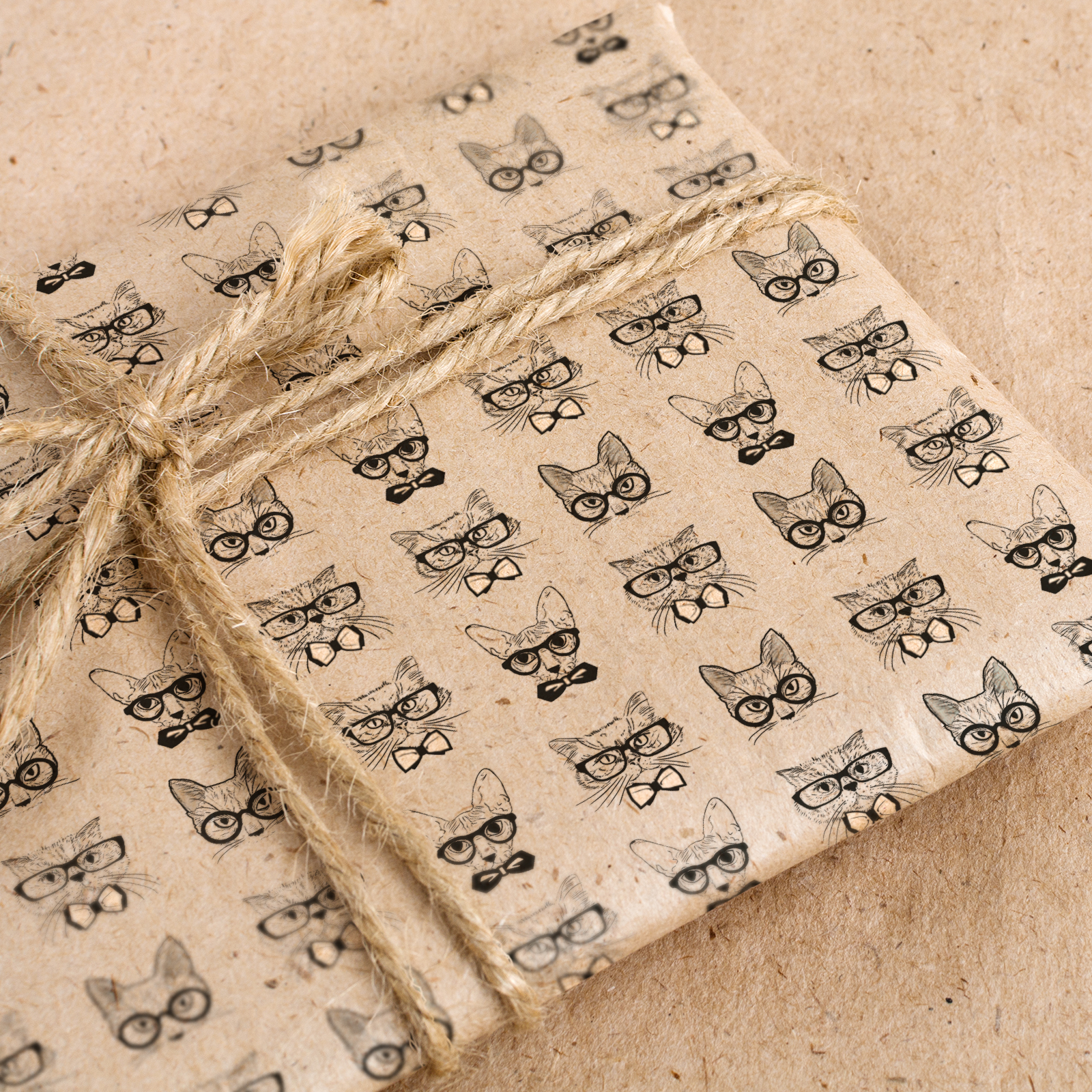 Упаковочная крафтовая бумага Gift Mania для подарков и букетов цветов Котики - фото 6