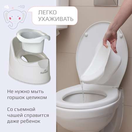 Горшок туалетный KidWick Гигант серый-темно-серый с белой крышкой