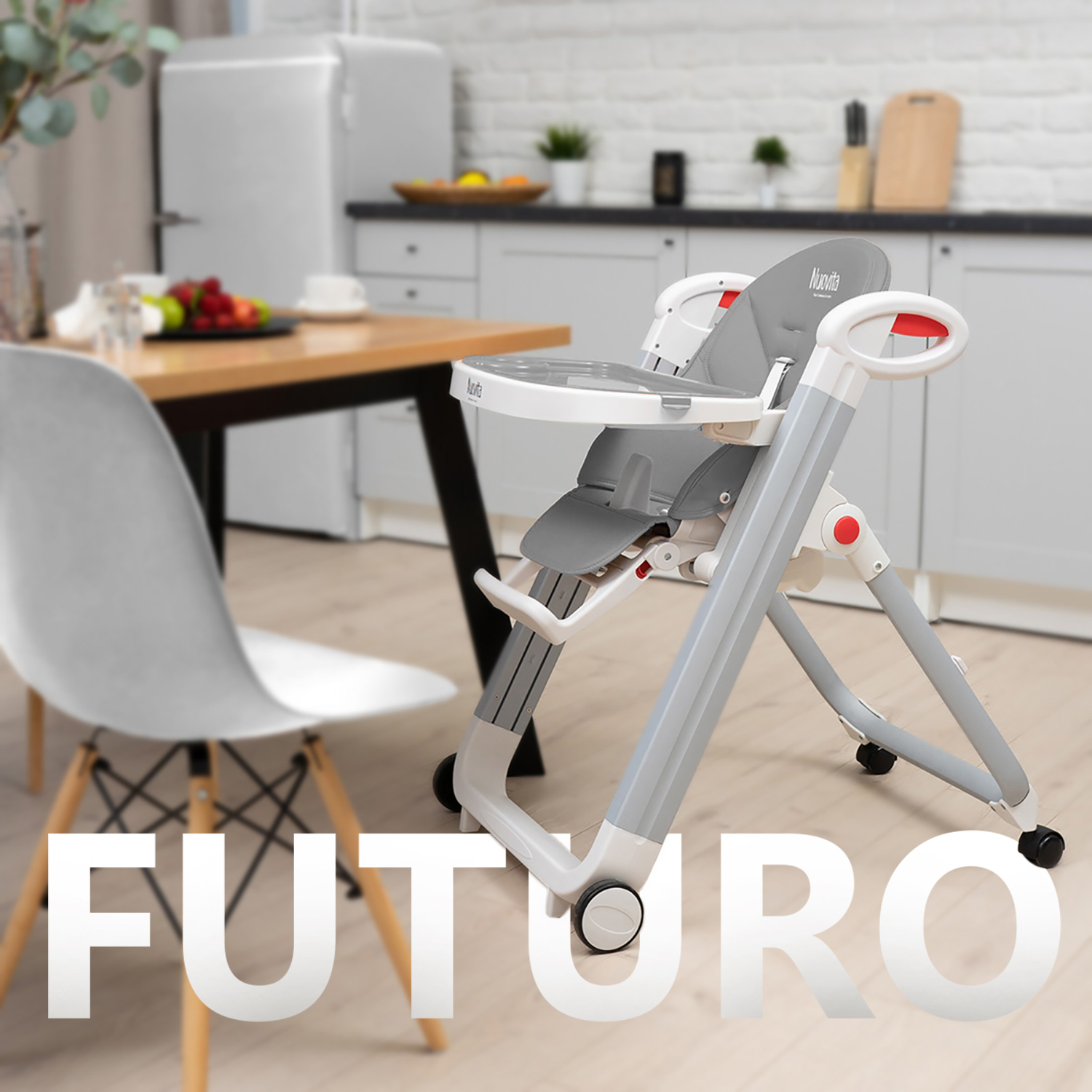 Стульчик для кормления Nuovita Futuro Bianco Grigio классический - фото 7