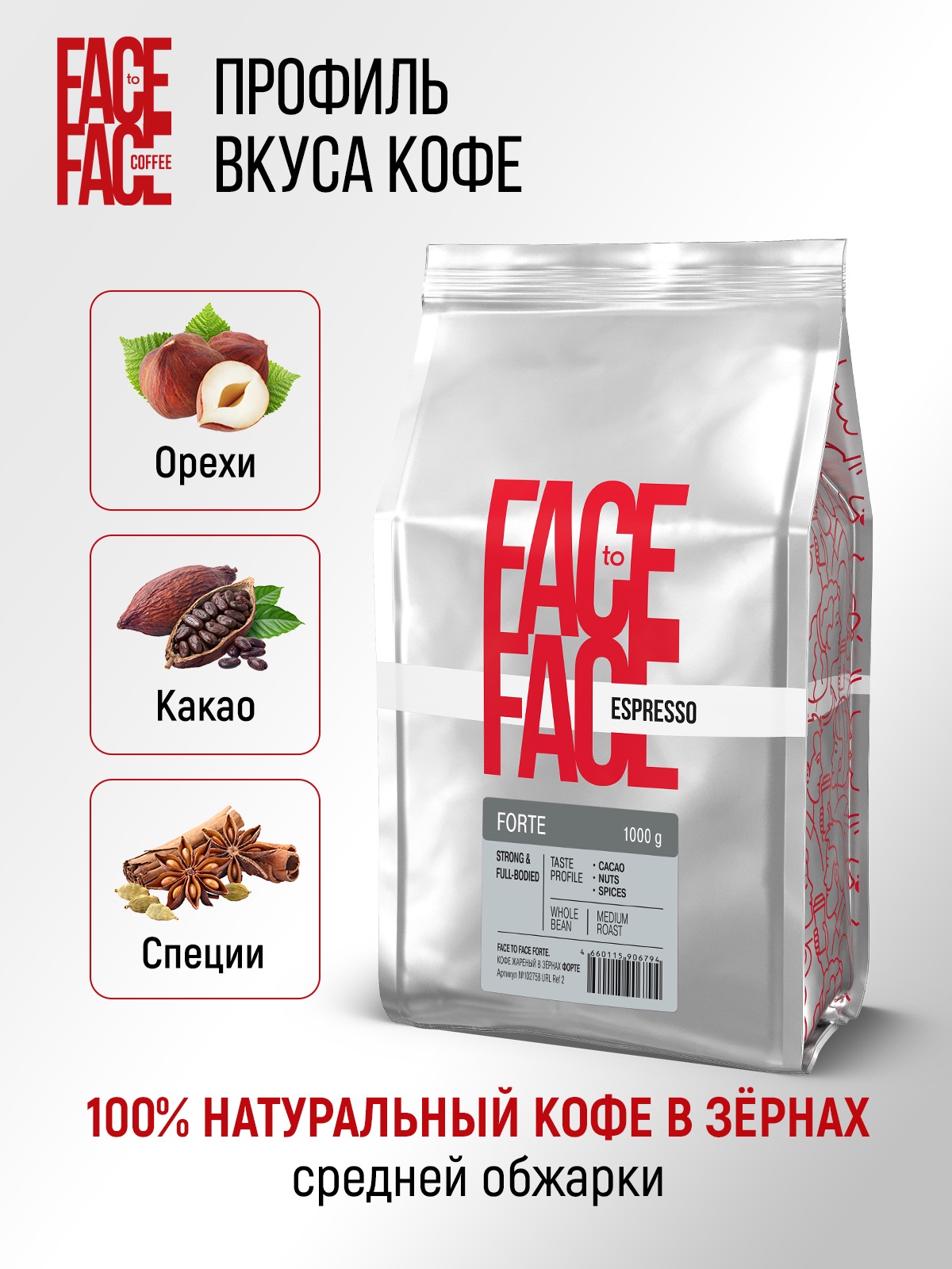 Кофе в зернах Face to Face forte - фото 1