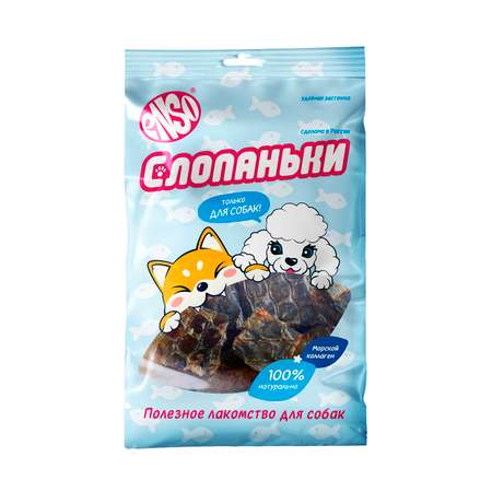 Лакомство для собак ENSO Слопаньки хрустящие кубики из кожи лосося размер L 40г