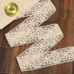 Тесьма декоративная KRUZHEVO вязаная 40мм цвет молочный упаковка 10м