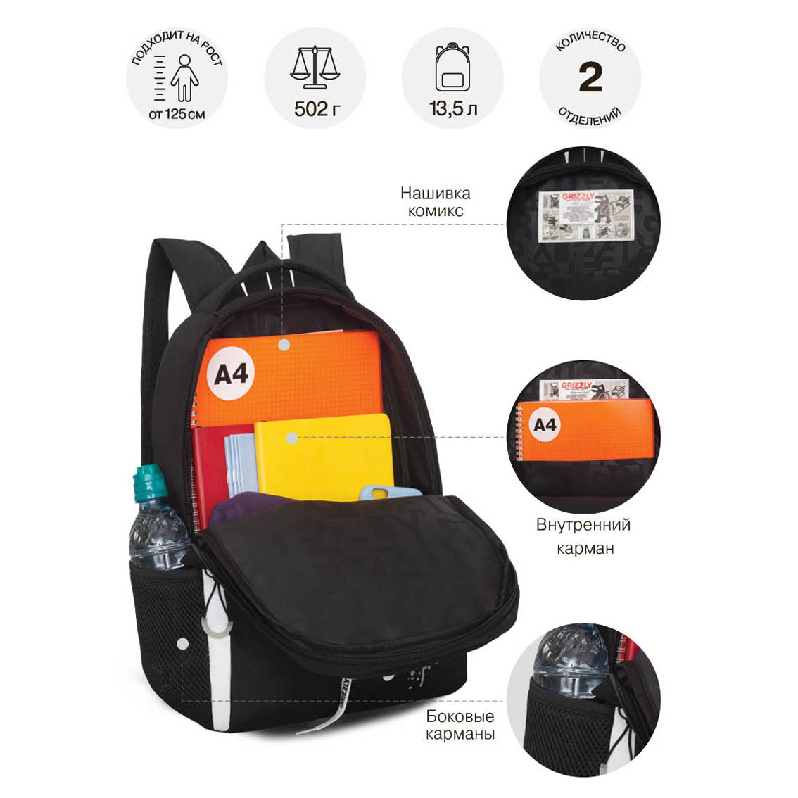 Рюкзак Grizzly для мальчика - фото 8
