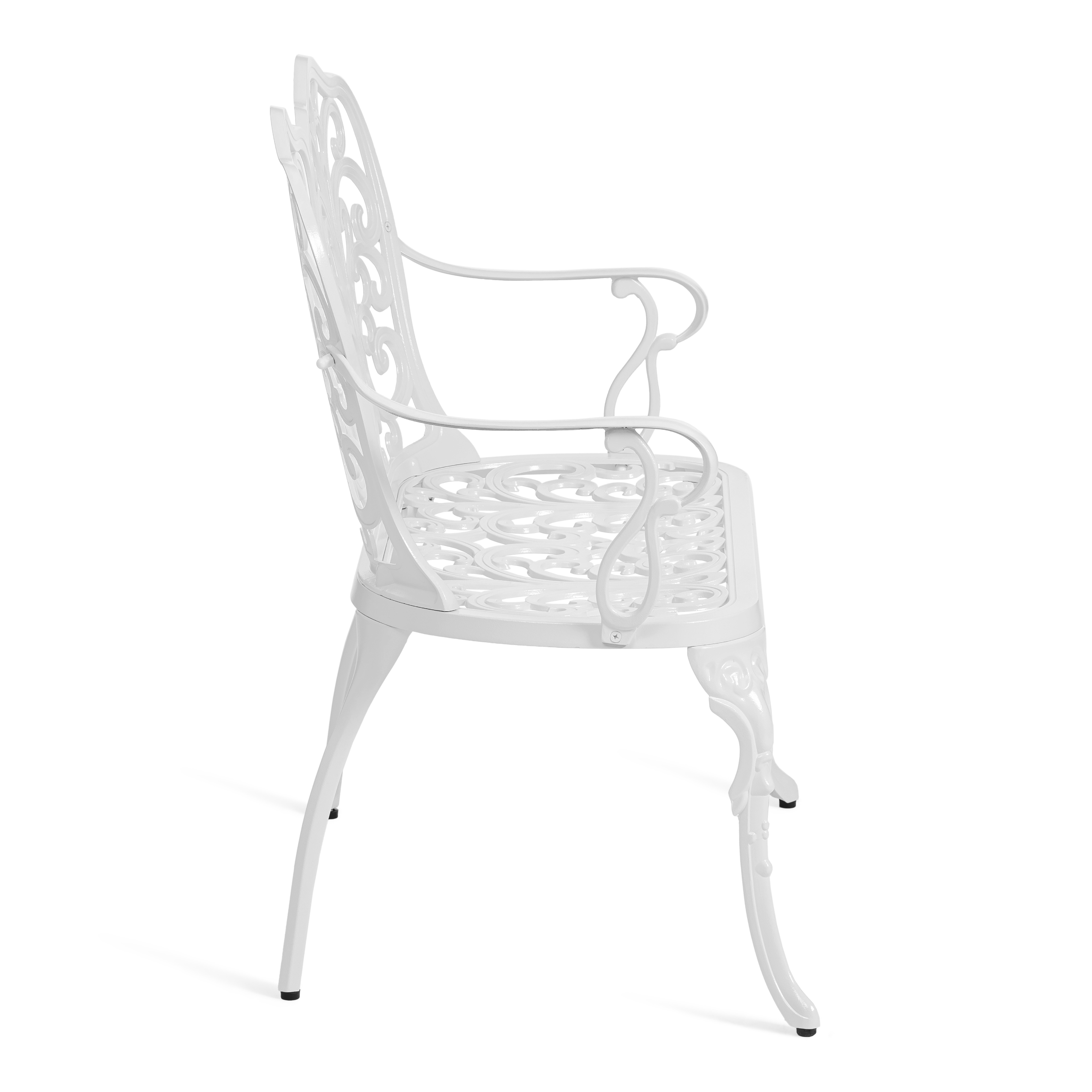 Садовая скамья TETCHAIR Симфония алюминий античный белый - фото 3