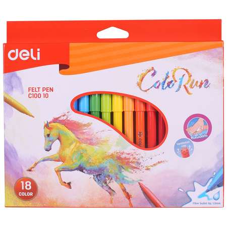 Фломастеры Deli 18 цв.