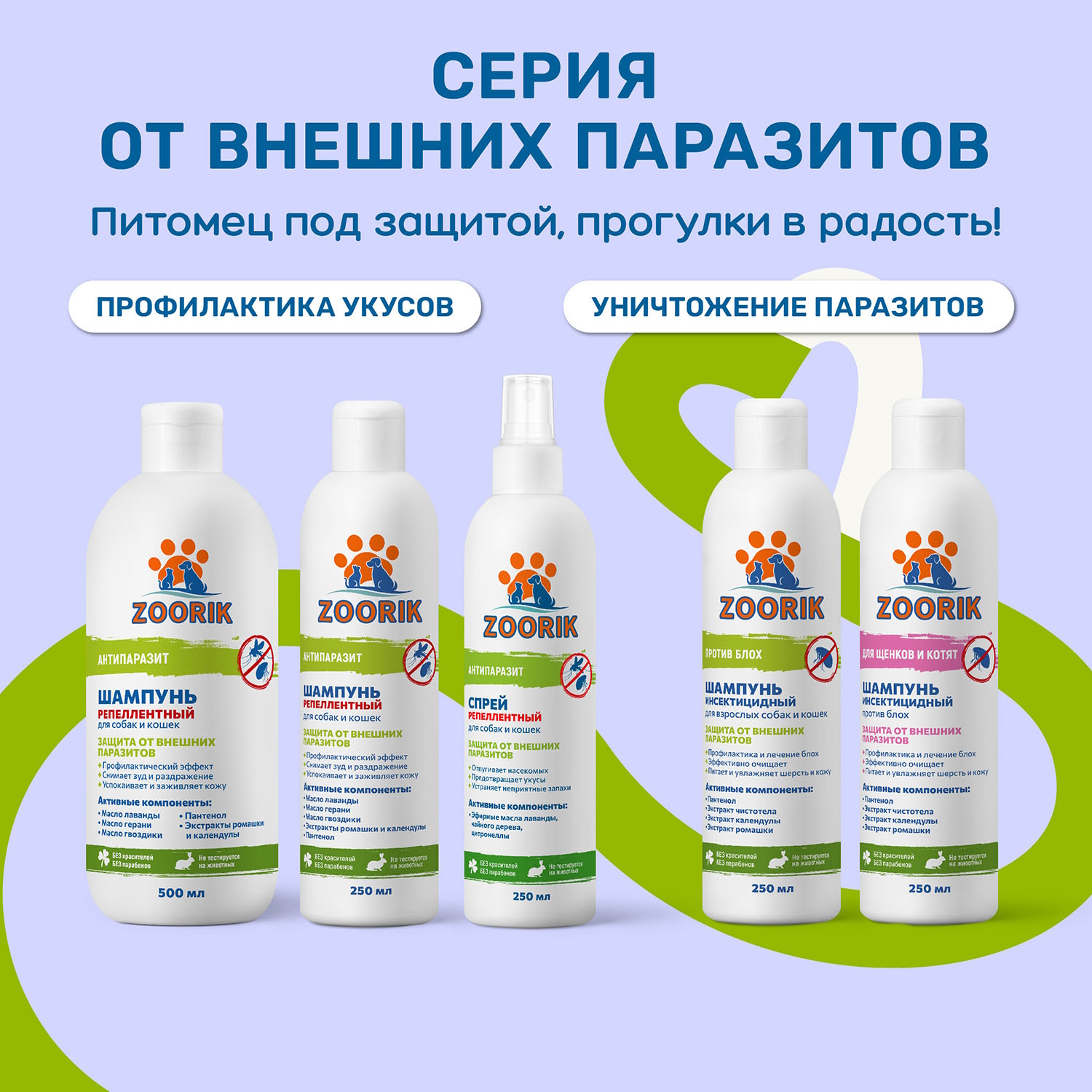 Шампунь ZOORIK для собак и кошек репеллентный антипаразит 250 мл - фото 10