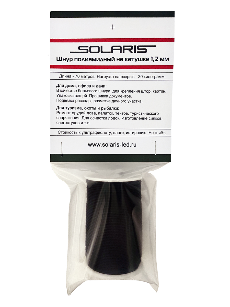 Шнур полиамидный Solaris на катушке 1,2 мм х 70 м - фото 2