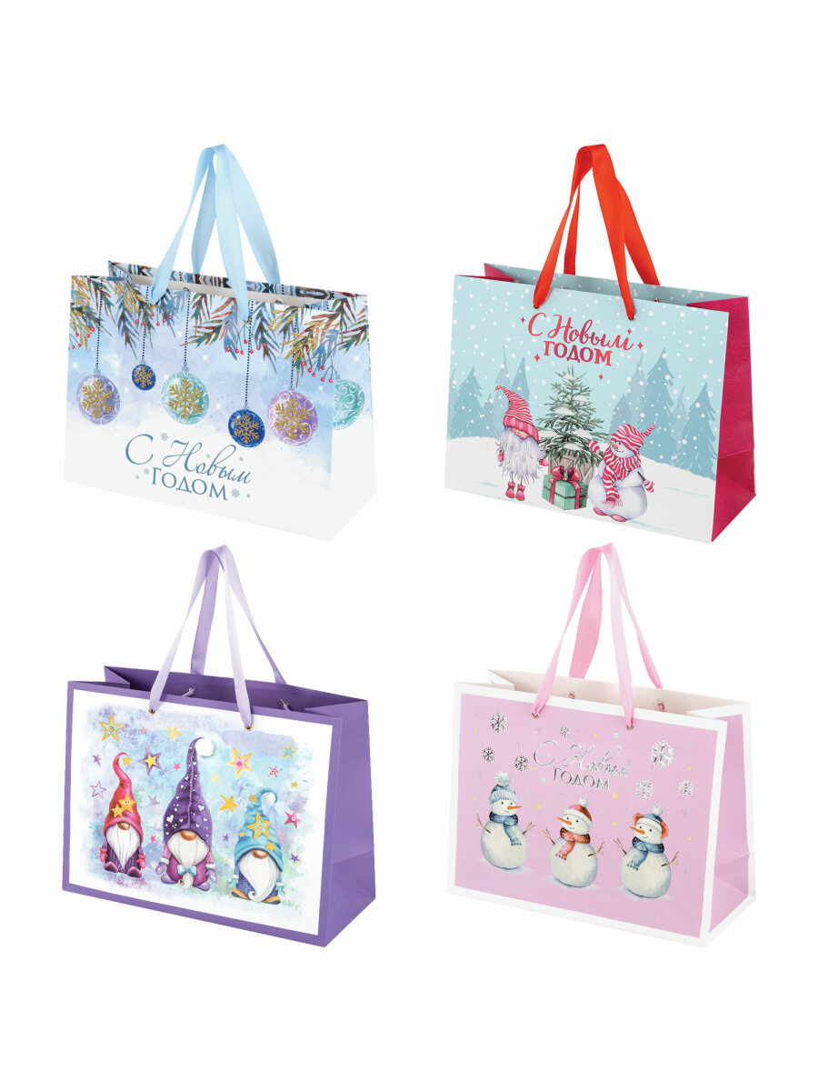 Пакет новогодний подарочный Золотая сказка набор 4 штуки Artpaper Wide 1 - фото 2
