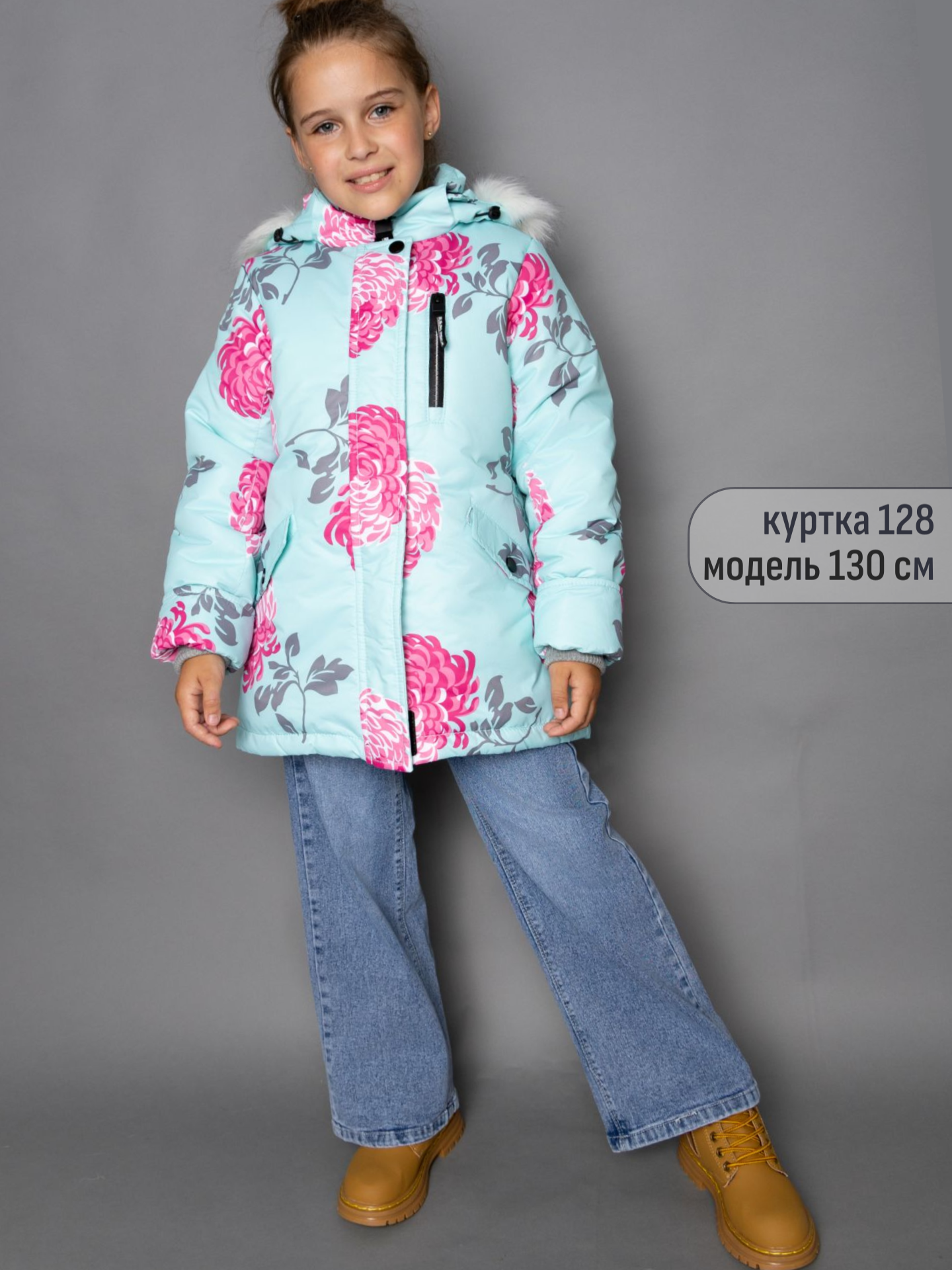 Куртка Rusland куртка пионы бирюза - фото 9