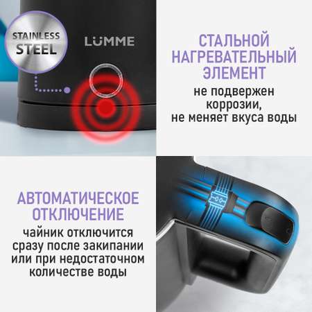 Электрочайник LUMME черный металлический