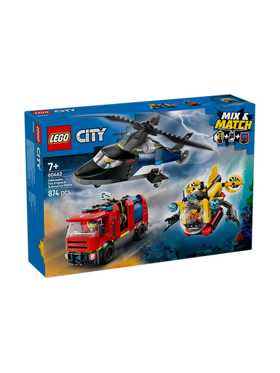 Конструктор LEGO City Вертолет, пожарная машина 874 дет. - фото 1