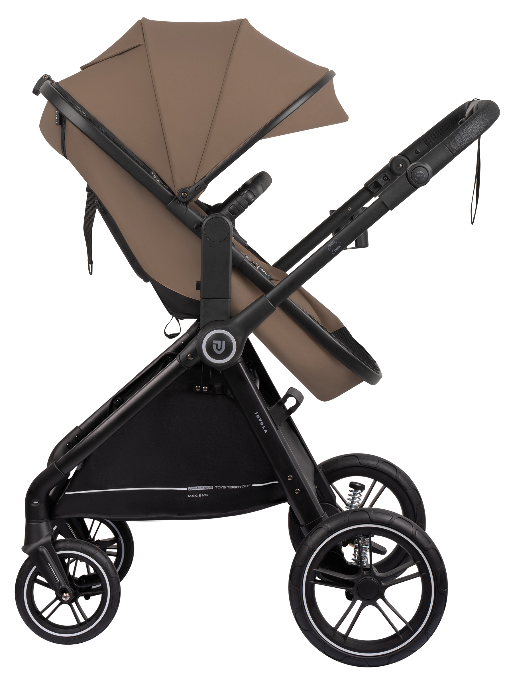 Коляска трансформер JOVOLA Truck, перекидная ручка бежевый - фото 12