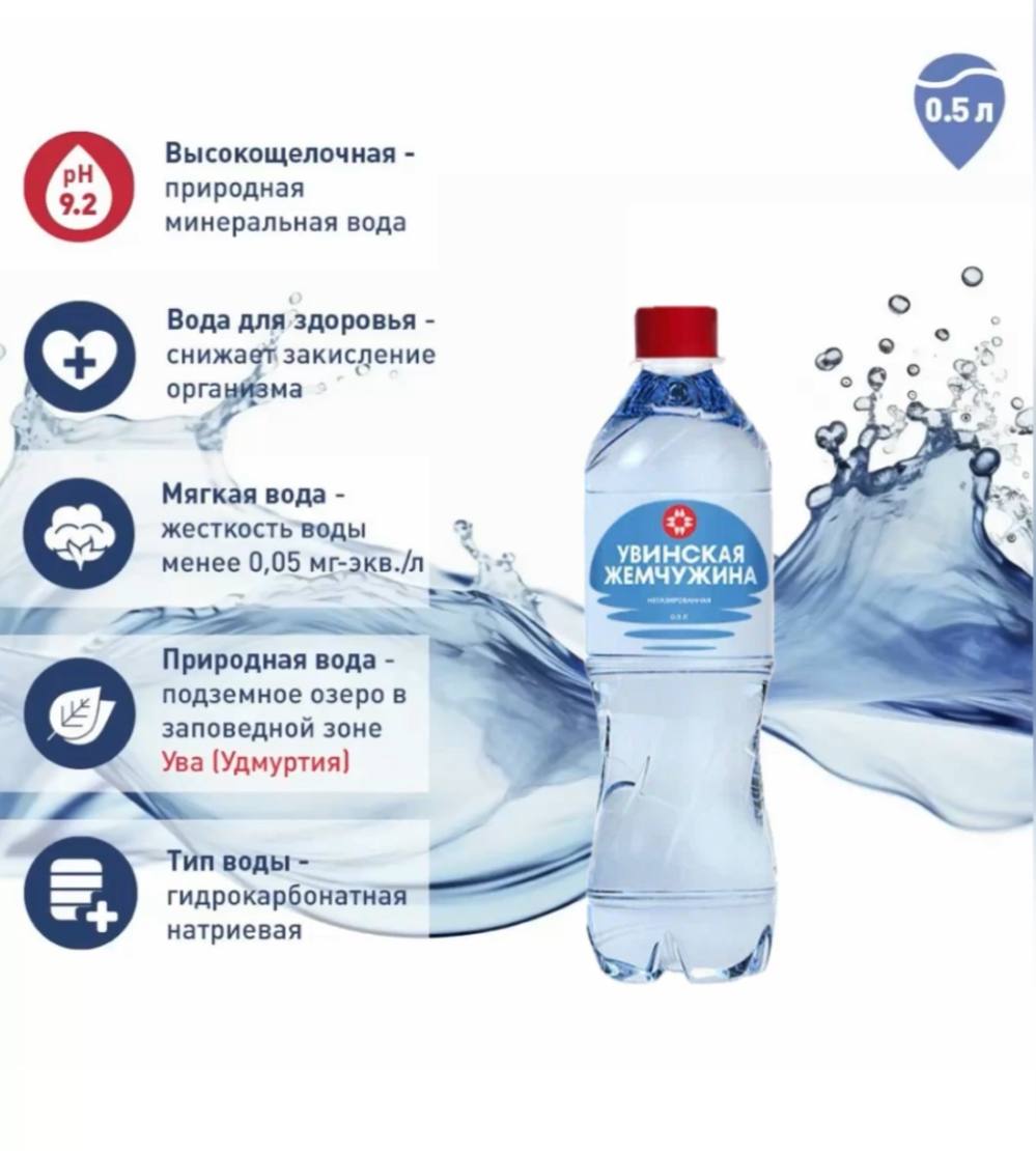 Вода Увинская Жемчужина негазированная - фото 3