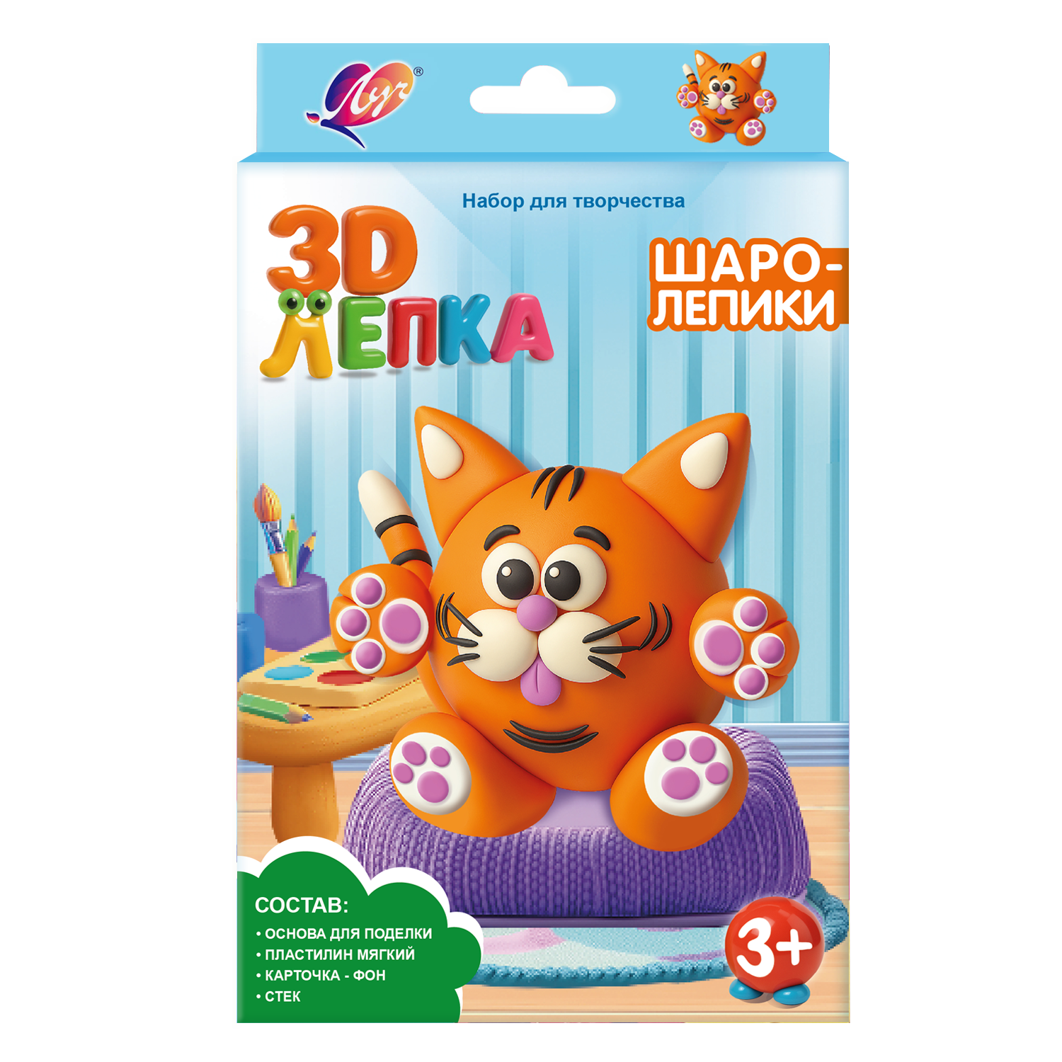 Масса для лепки Луч Шаролепики восковой 4 цв. в ассортименте - фото 1