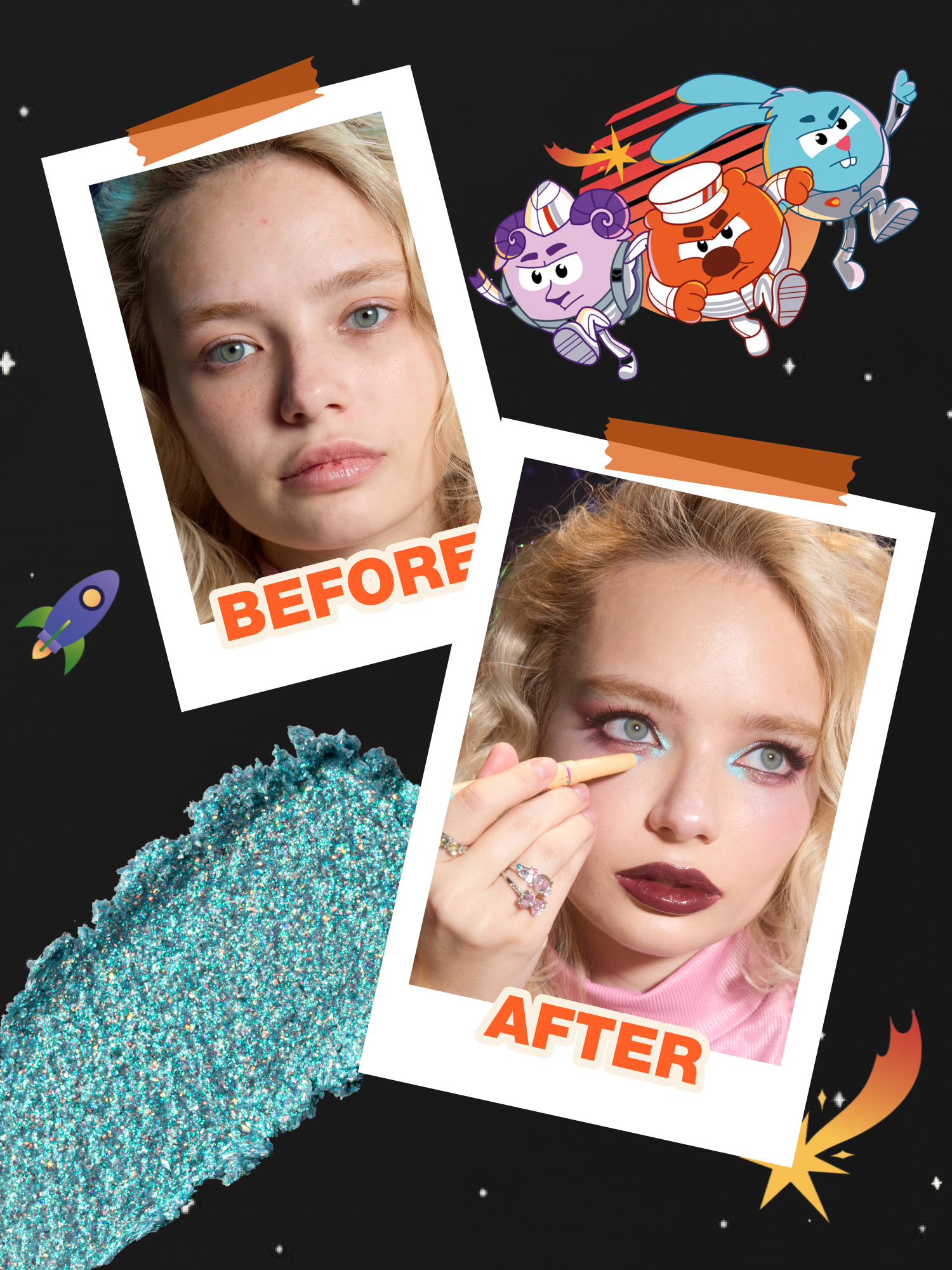 Карандаш для глаз Beauty Bomb Смешарики тон 02 голубой сияющий 8г - фото 6