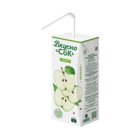 Напиток Вкусно Сок сокосодержащий Яблочный 0.2л