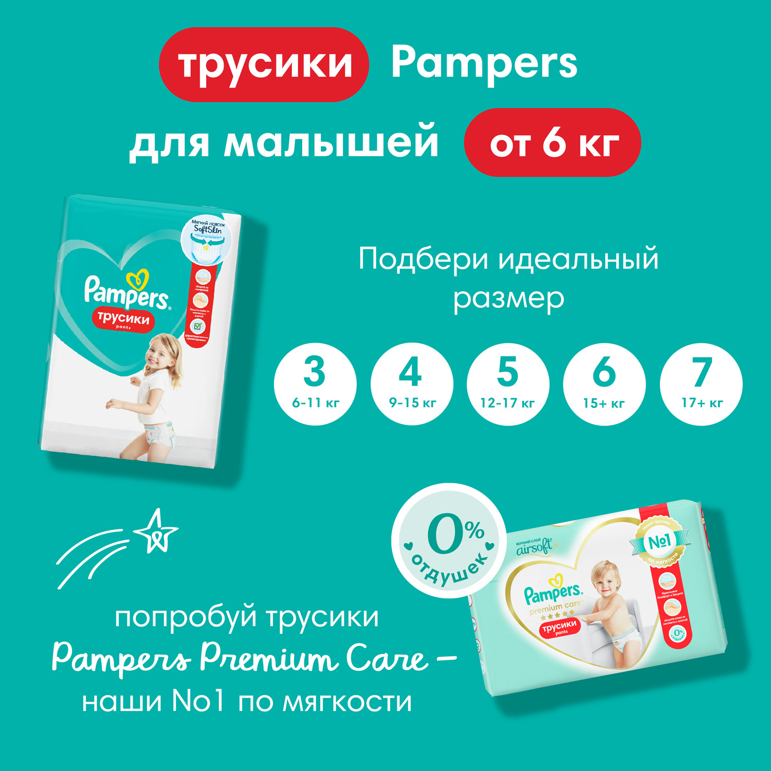 Трусики Pampers Pants 3 (6-11 кг) 96 шт. - фото 11