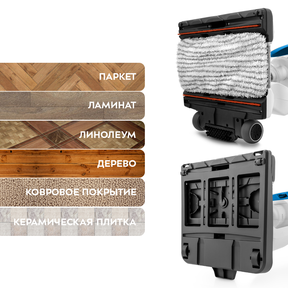 Вертикальный паровой пылесос "2 в 1" KITFORT КТ-556 - фото 5